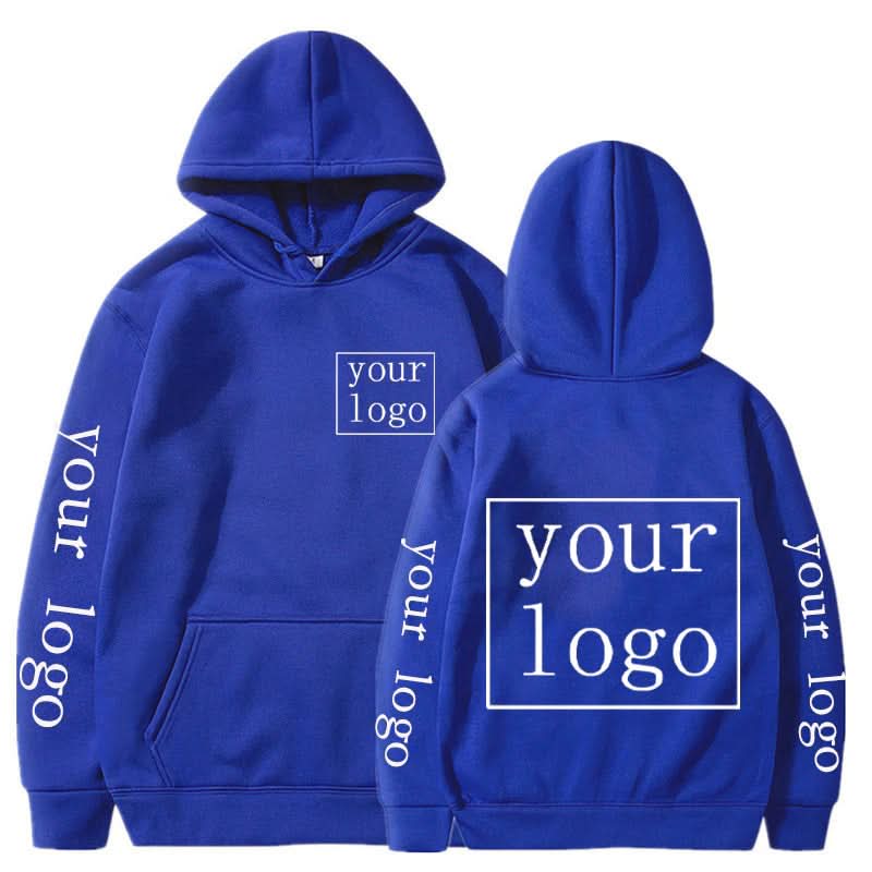 Blue hooded sweatshirt from Full Printed Custom Hoodie, perfect for custom uniforms and workwear