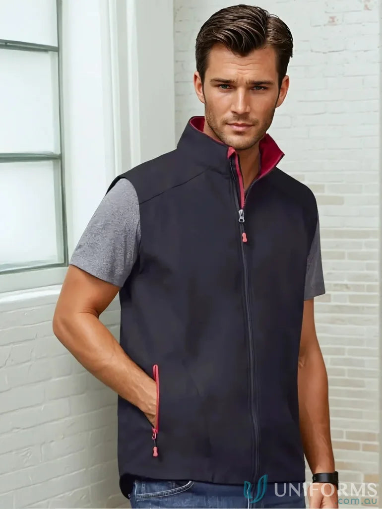 Men’s dark blue Gainsford Softshell Vest from Geneva Softshell Vest J404M collection men’s