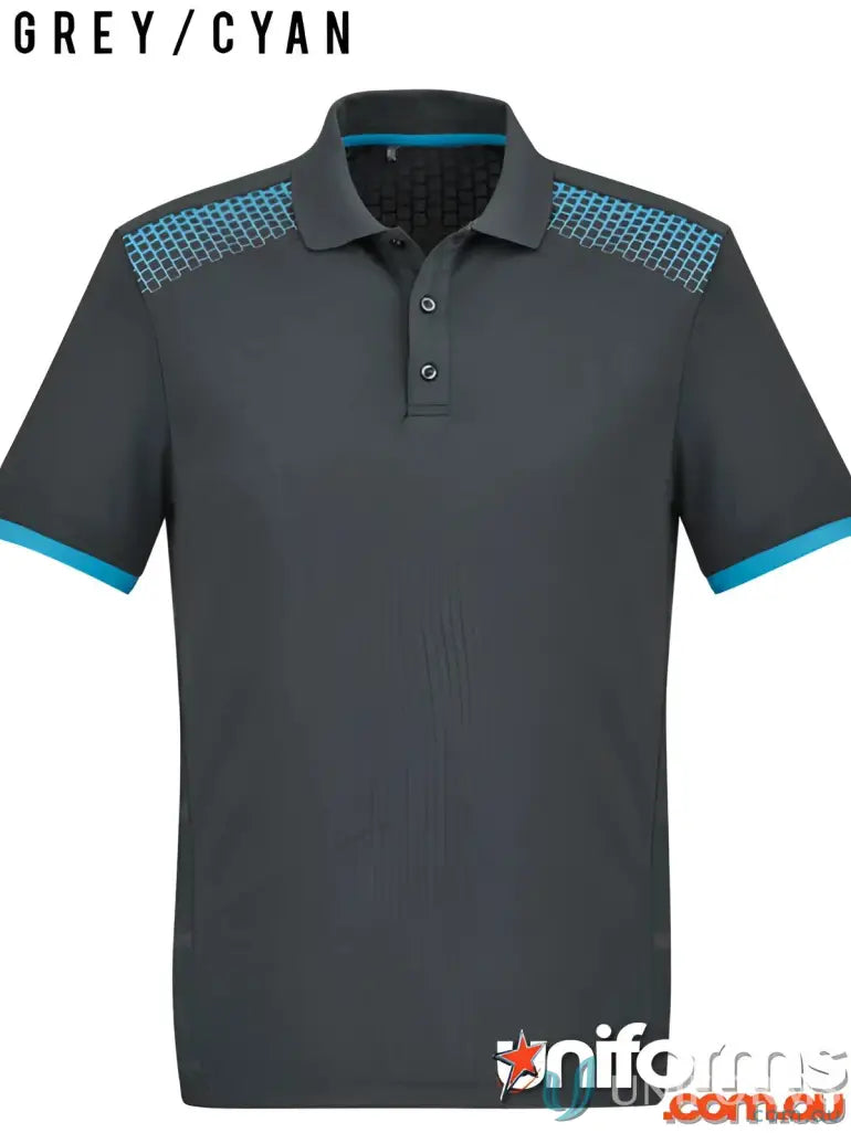 Grey and cyan Galaxy Polo short sleeve polo p900ms casual summer look