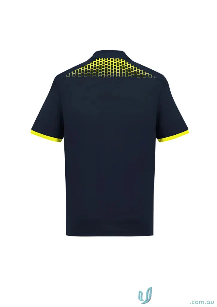 Navy Galaxy Polo with yellow accents, P900MS short sleeve polo for style and comfort