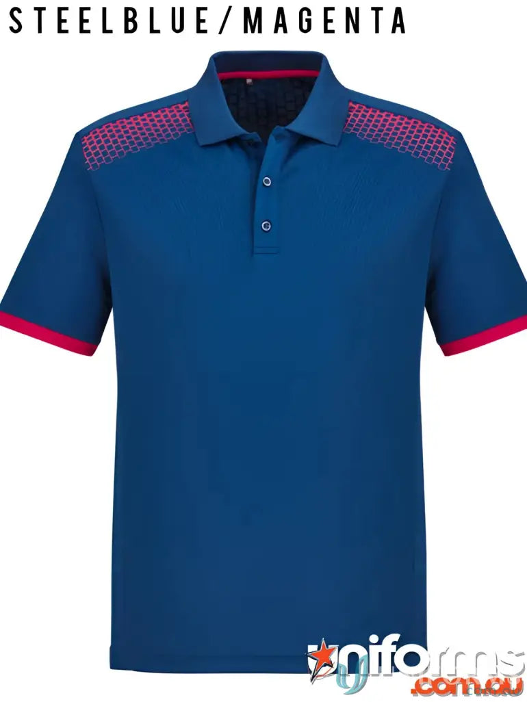 Steelblue and magenta Galaxy Polo short sleeve shirt, perfect for p900ms style