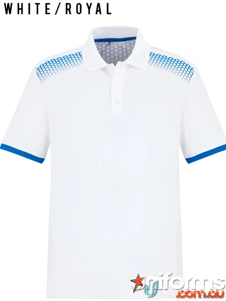 White and royal blue Galaxy Polo short sleeve polo p900ms for a stylish look