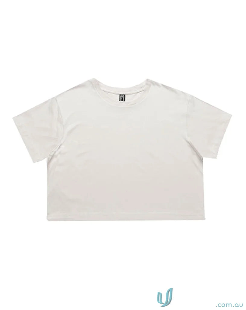 White short-sleeved Girls Crop Tee T-shirt perfect for uniforms and correct size fits