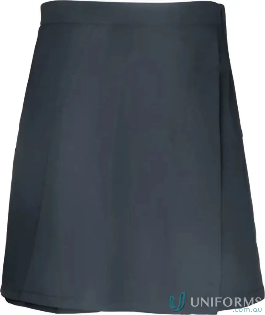 Dark gray knee-length girls school skort, perfect for school days and casual wear