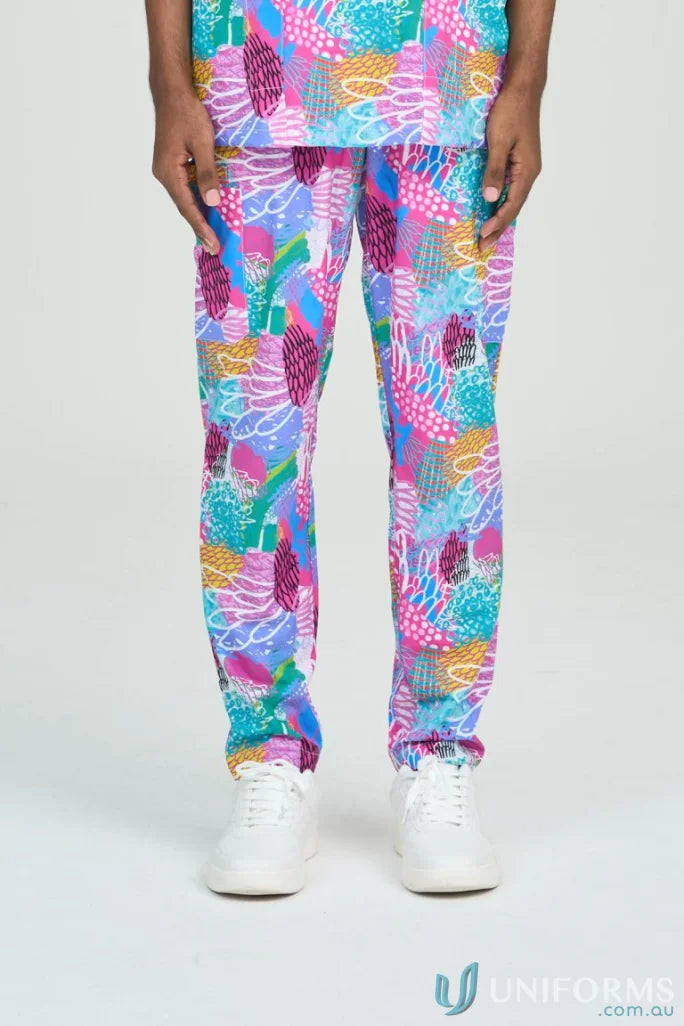 Colorful patterned Gliding Bunjil Pant from Collection Gliding Bunjil for healthcare pros