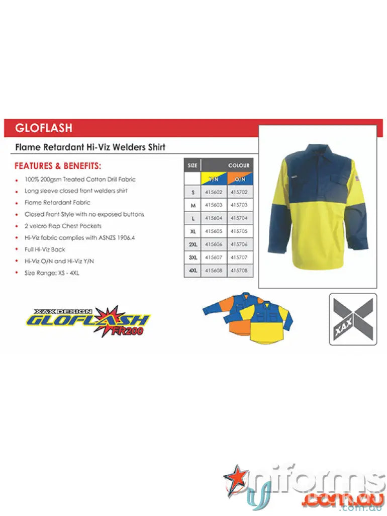 GLOFLASH Welders LS Shirt flame retardant gear for maximum visibility and safety
