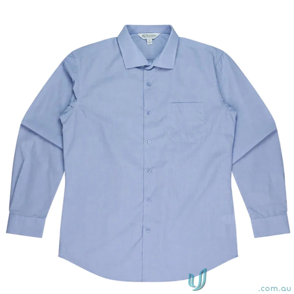 Light blue long-sleeved Grange shirt perfect for uniforms and casual wear