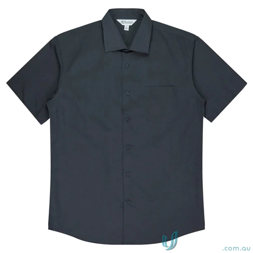 Dark gray short-sleeve Grange SS Shirt for uniforms and casual wear