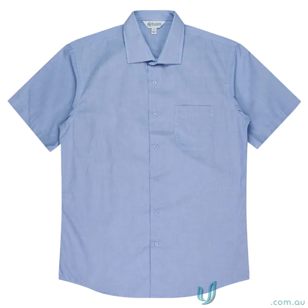 Light blue short-sleeved Grange shirt perfect for uniforms and casual wear