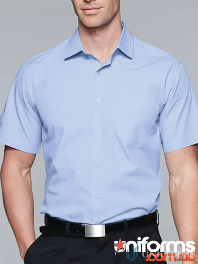 Light blue short-sleeved Grange shirt perfect for uniforms and casual wear