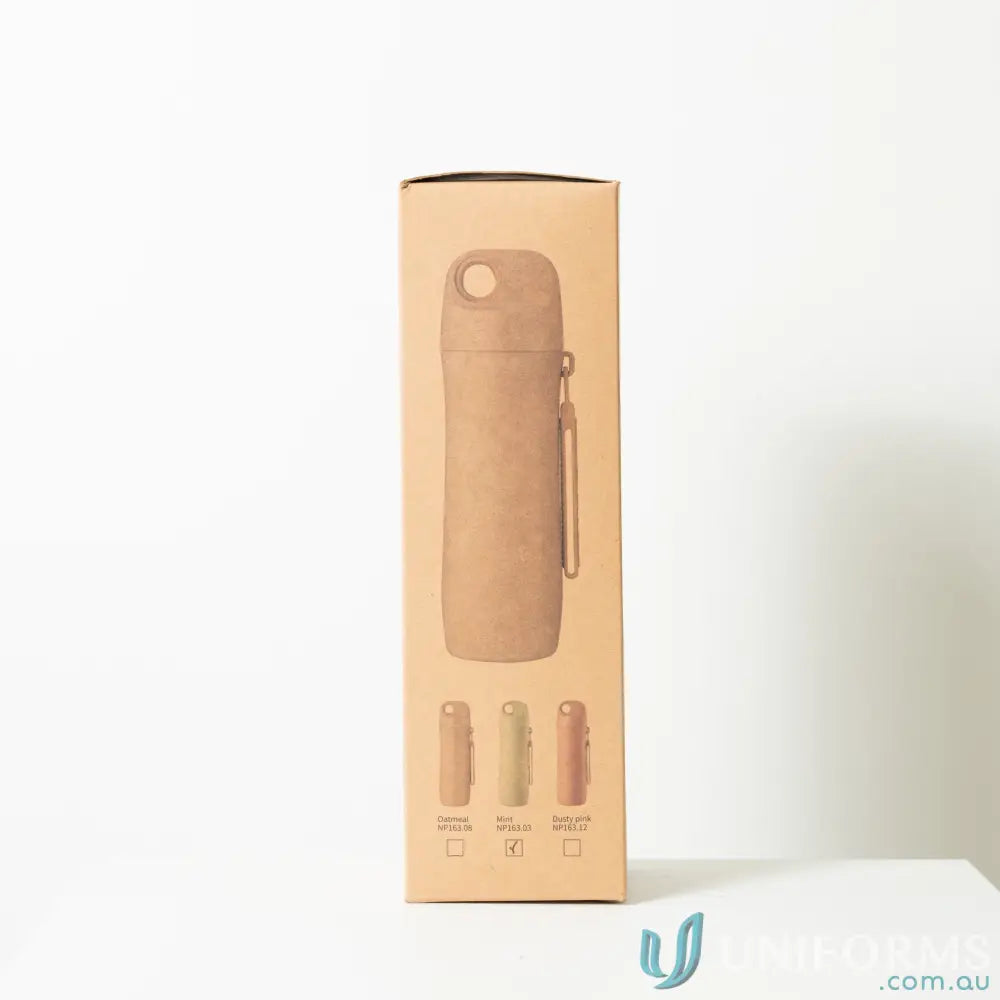 Eco-friendly wheat straw water bottle with a box and water bottle image