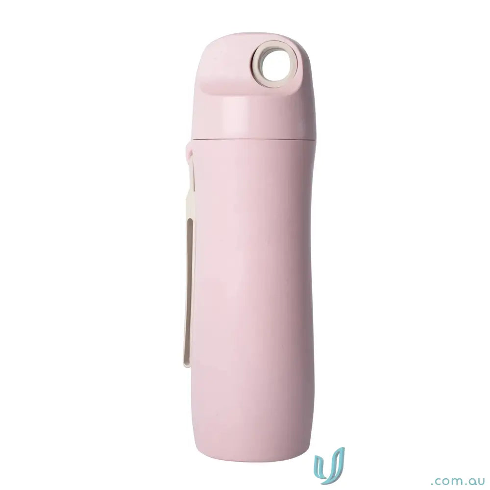 Pink insulated wheat straw water bottle from Grano 420ml biodegradable wheat straw product