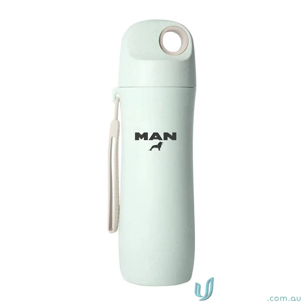 Light green wheat straw water bottle with carrying strap eco-friendly reusable design