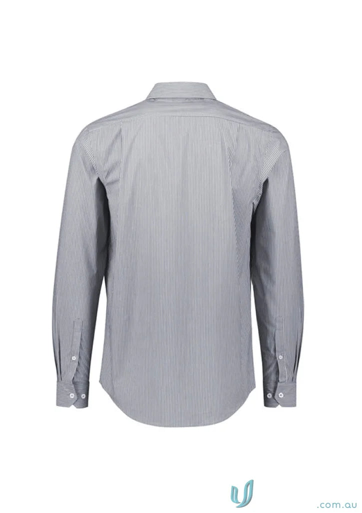 Greythorne Classic LS Shirt in gray with Bengal stripe pattern and tailored fit