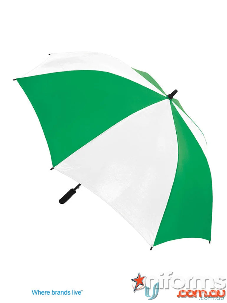 Green and white Gusto Umbra umbrella with high quality wind-resistant frame