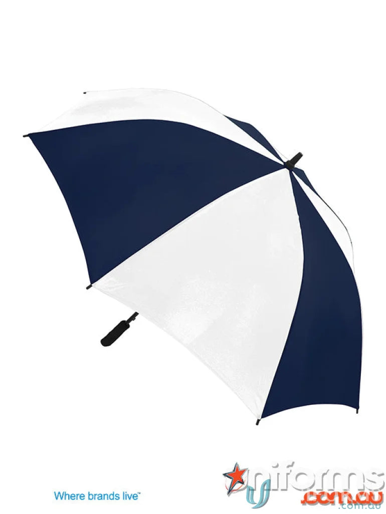 Gusto Umbra navy and white umbrella with high quality wind-resistant frame, perfect for uniforms
