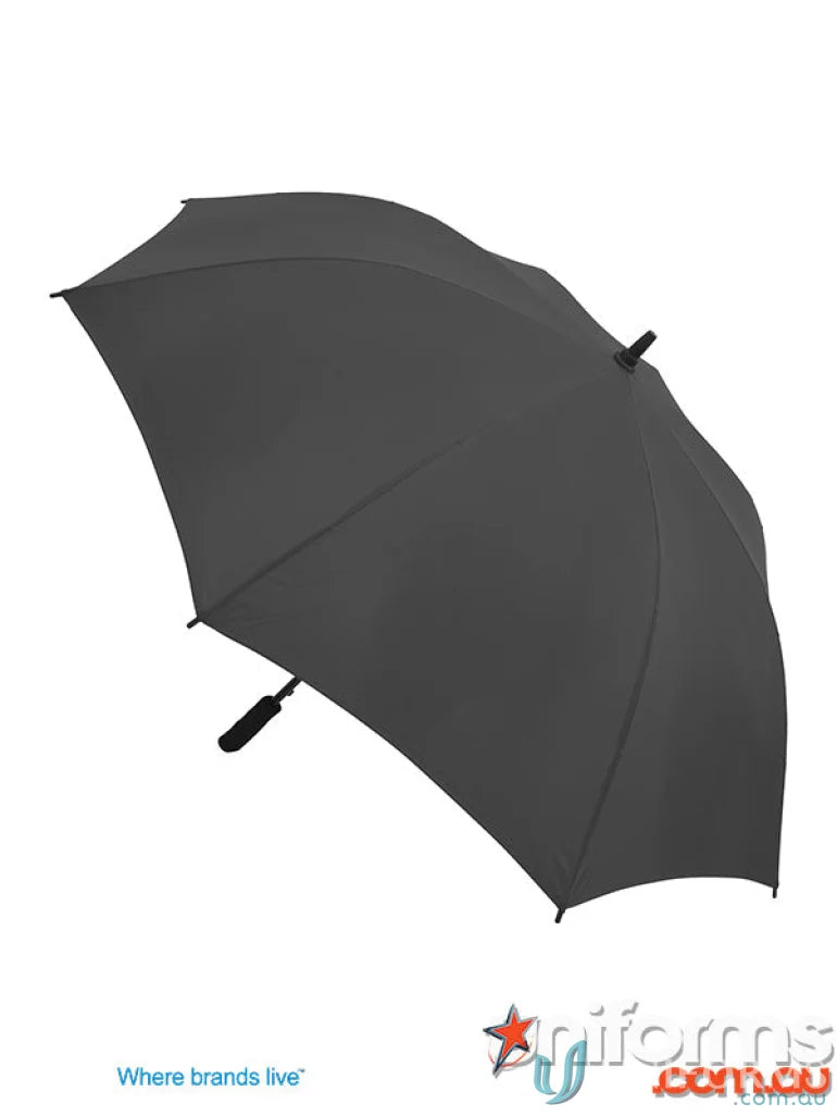 Open black Gusto Umbra umbrella with high quality wind-resistant frame in uniforms