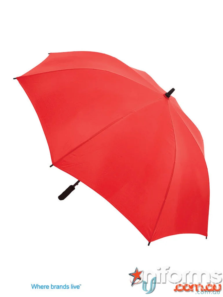 Red Gusto Umbra golf umbrella with high quality wind-resistant frame and stylish uniforms