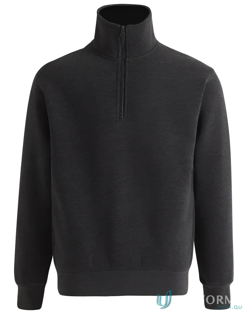 Charcoal gray Falcon Fleece Half Zip Pullover made with cozy fleece fabric