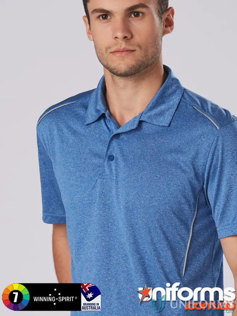 Harland Polo Blue Polo Shirt with rapid cool cationic technology, short sleeve polo