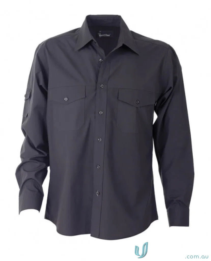 Harley L/S Shirt dark long-sleeved workwear shirt for uniforms and casual wear