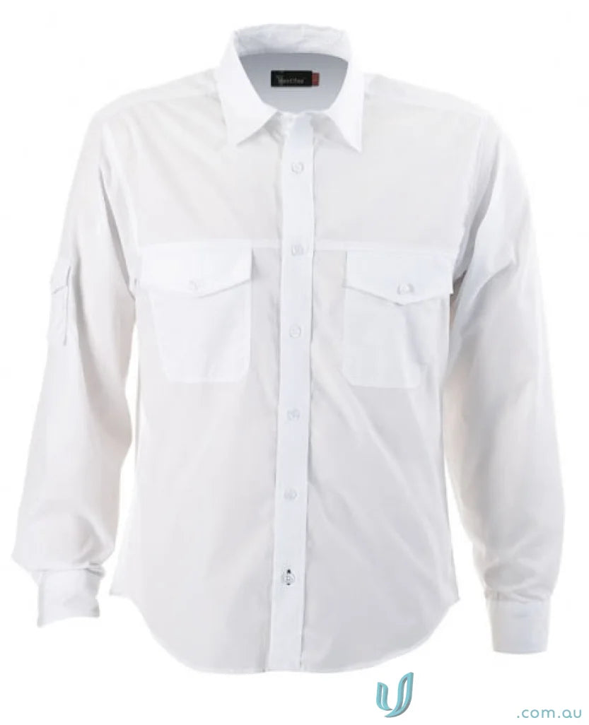 Harley L/S Shirt white long-sleeved workwear shirt for uniforms and casual wear