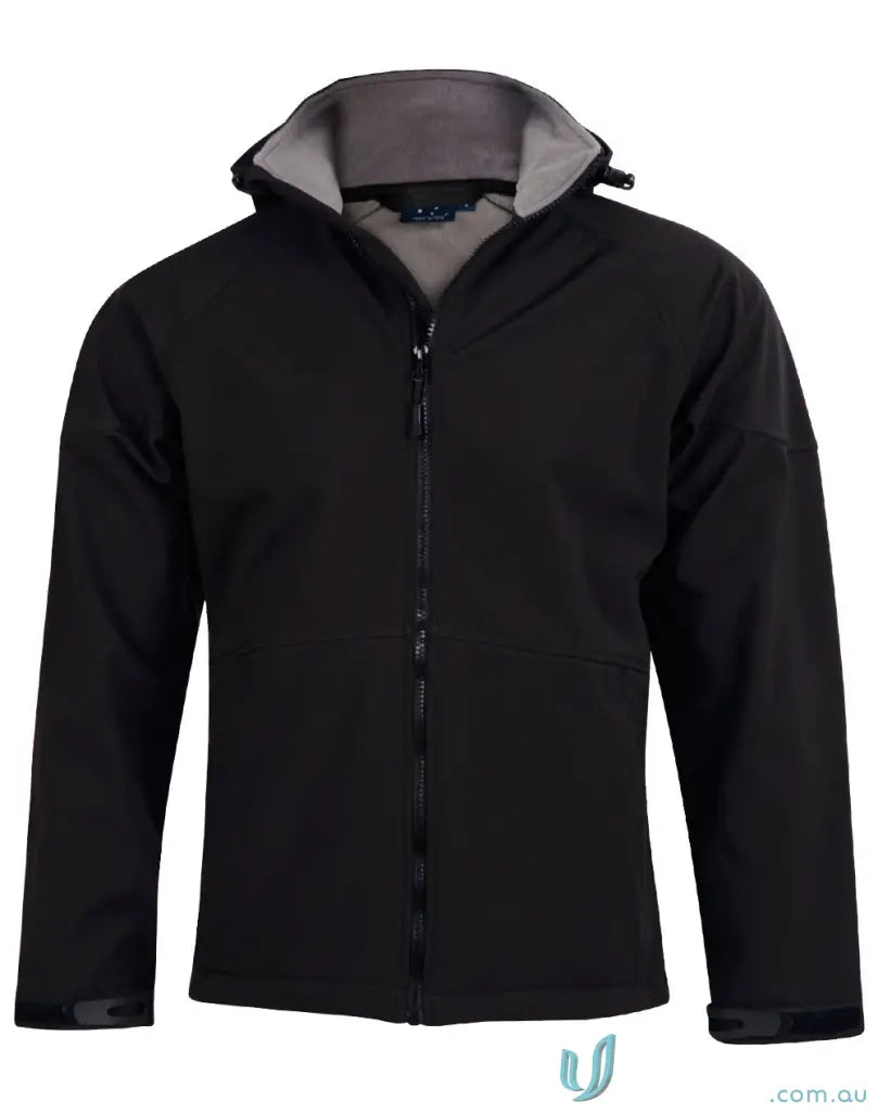 Black Heart Foundation Men’s jk33 Aspen Softshell Jacket with gray fleece collar