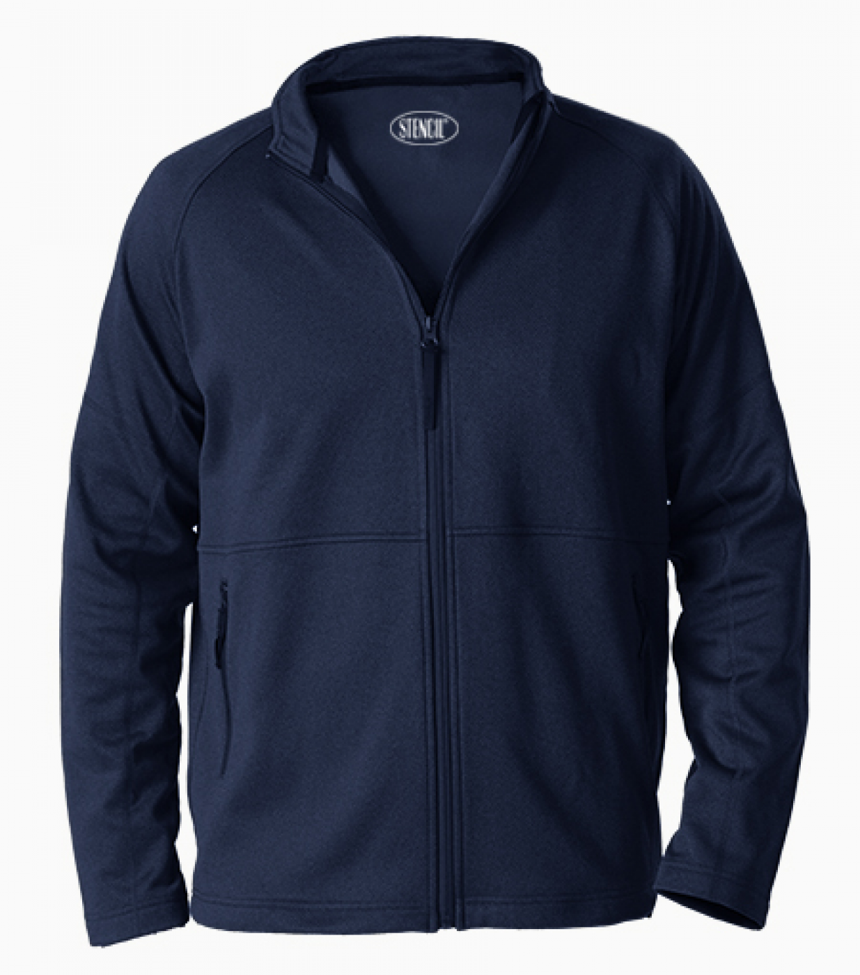 Heat-Tex Unisex navy blue stencil full-zip fleece jacket with advanced far-infrared fabric