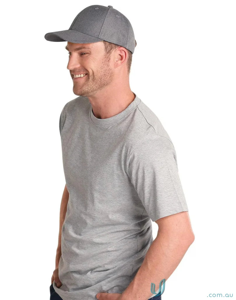 Gray Heather Cap with short crossover velcro and easy size adjustments for a perfect fit