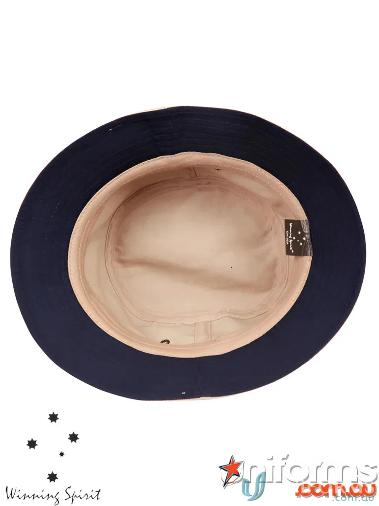 Navy blue ch32a bucket hat made of heavy brushed cotton from Winning Spirit