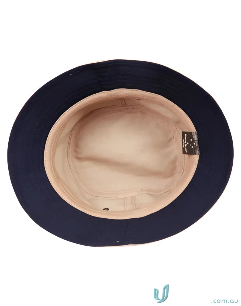 Navy blue ch32a bucket hat interior made of spirit heavy brushed cotton