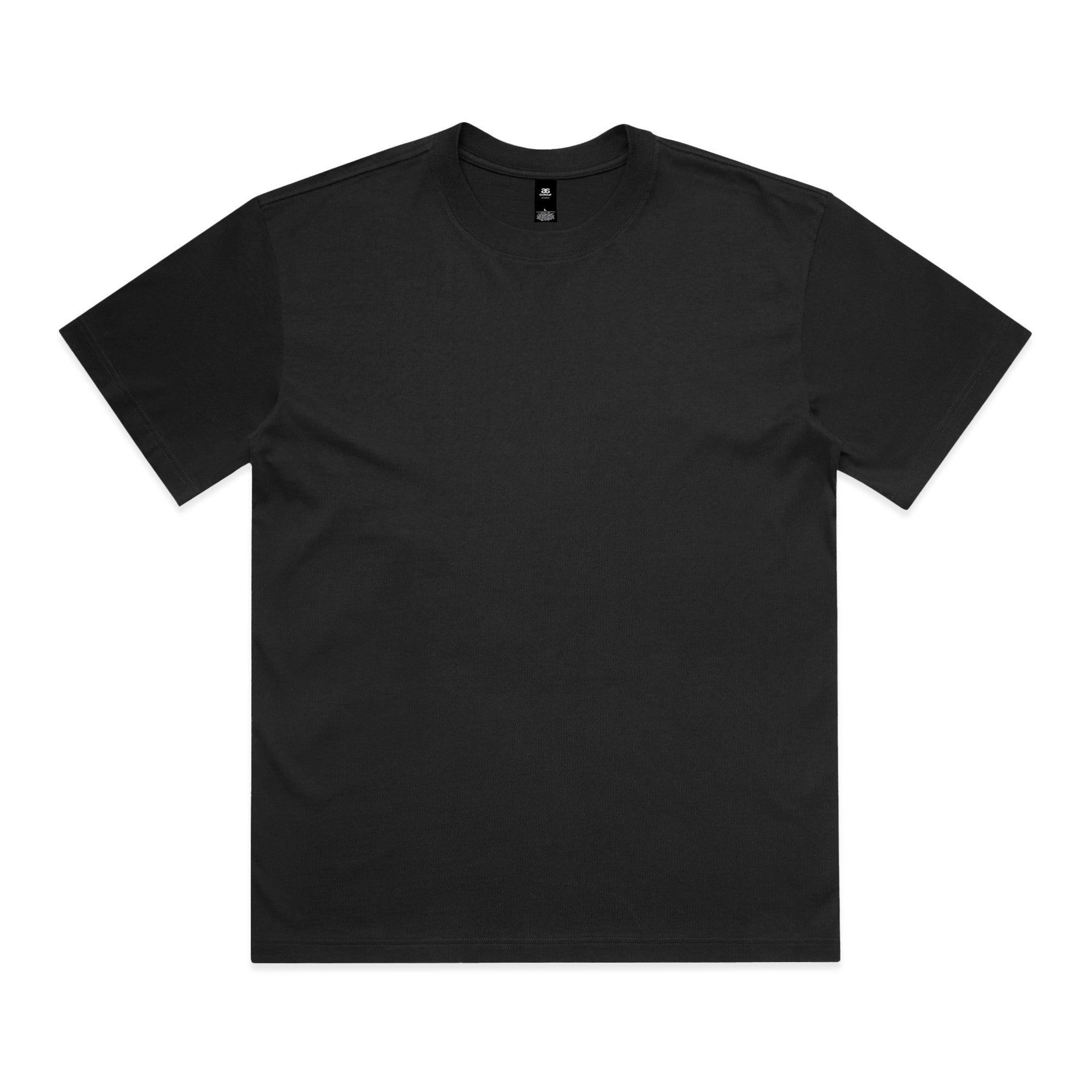 Planett mens heavyweight box tee black short sleeve crew neck back