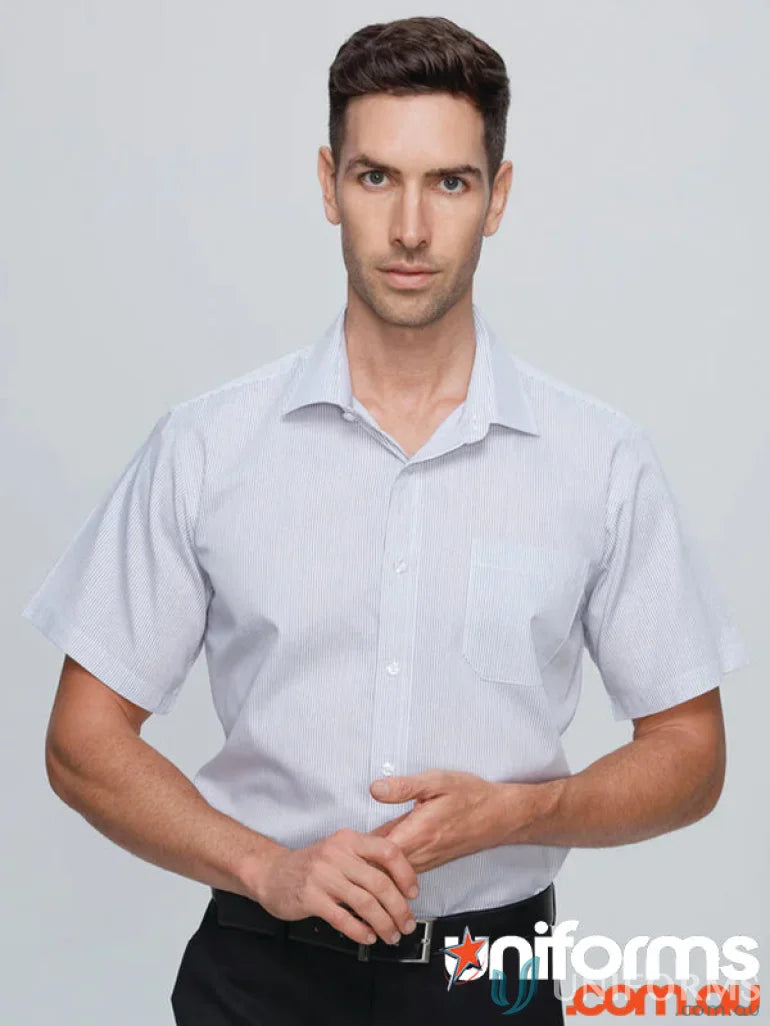 Henely S/S Shirt men’s short-sleeved button-down workwear or uniform style