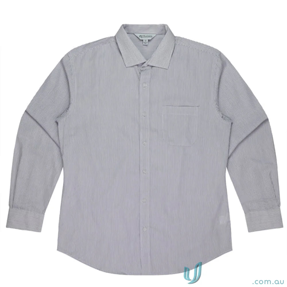 Gray long-sleeved Henly LS Shirt perfect for work uniforms or casual medical uniforms