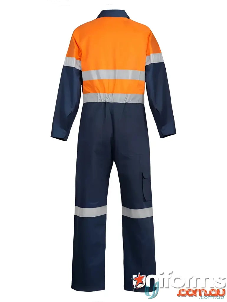 Orange and blue reflective HI VIS Coverall CSR Tape for safety and visibility