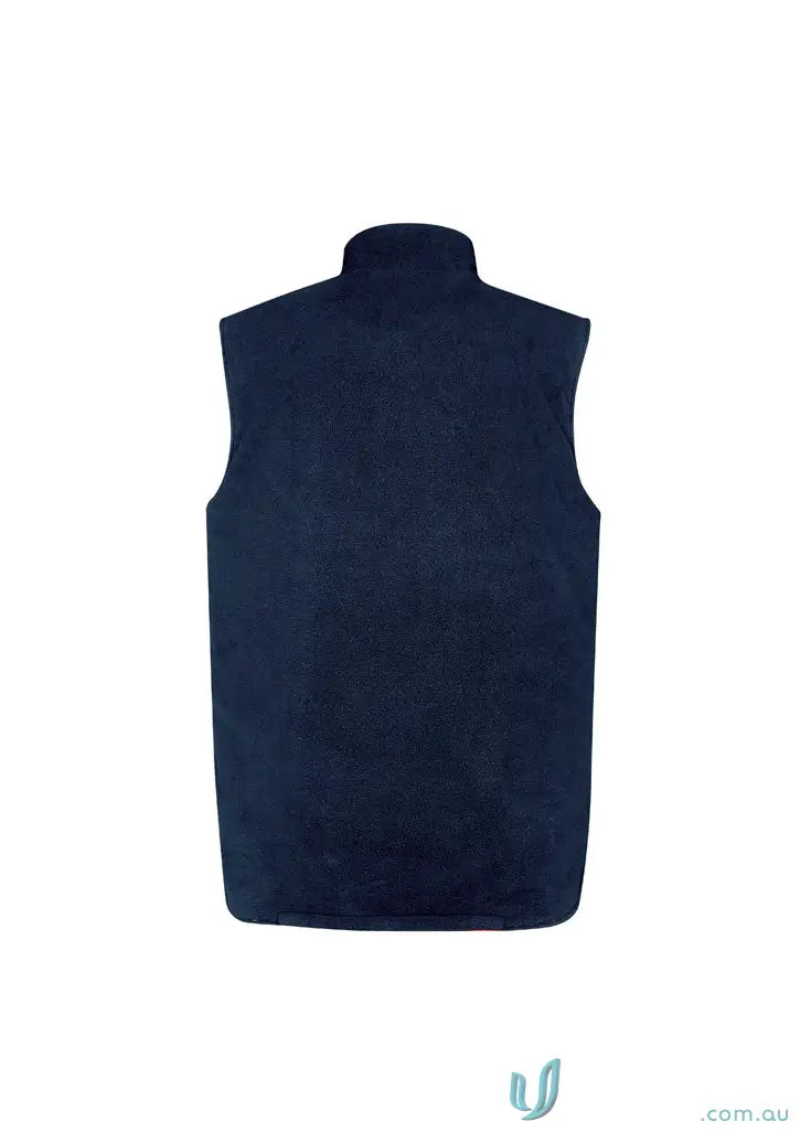 Navy blue fleece-lined vest as part of Hi Vis X Back 4 In 1 waterproof outer shell jacket