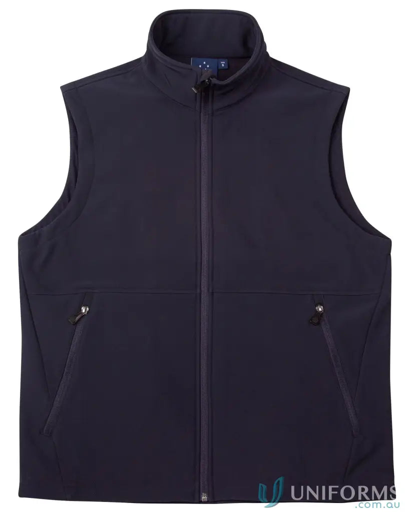 Navy blue jk25 men’s softshell HiTech vest, stylish softshell hi-tech vest for men