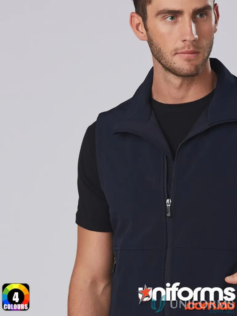 Navy blue JK25 men’s softshell Hi-Tech vest, perfect softshell hi-tech vest for men