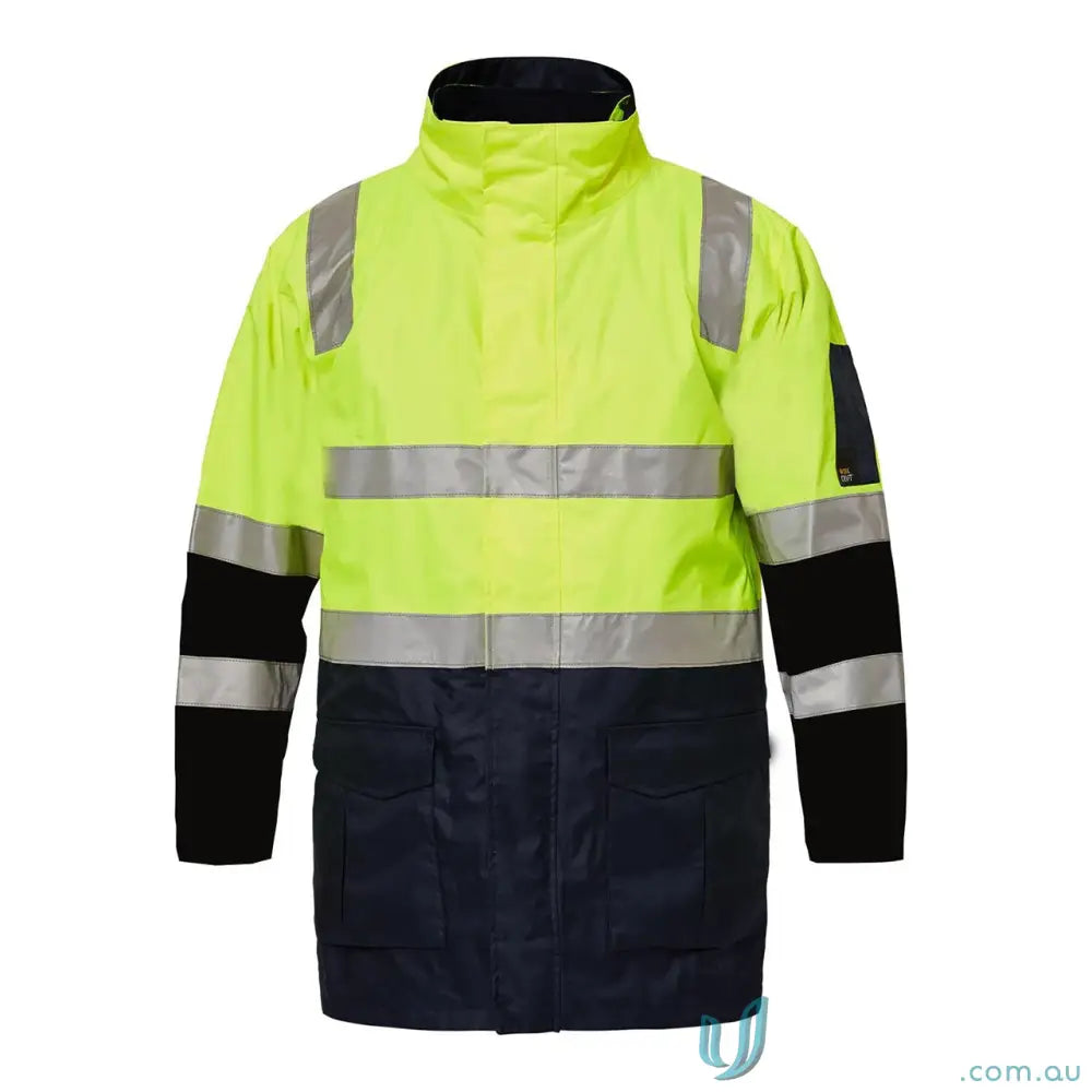High-vis 4-in-1 reflective jacket with embroidery access zip and polar fleece for safety