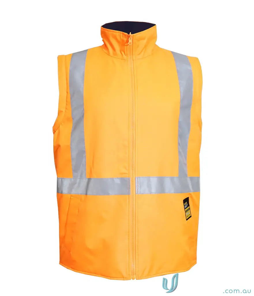 Orange HiVis 6 In 1 NSW RAIL X-Tape Jacket with reflective stripes and waterproof features
