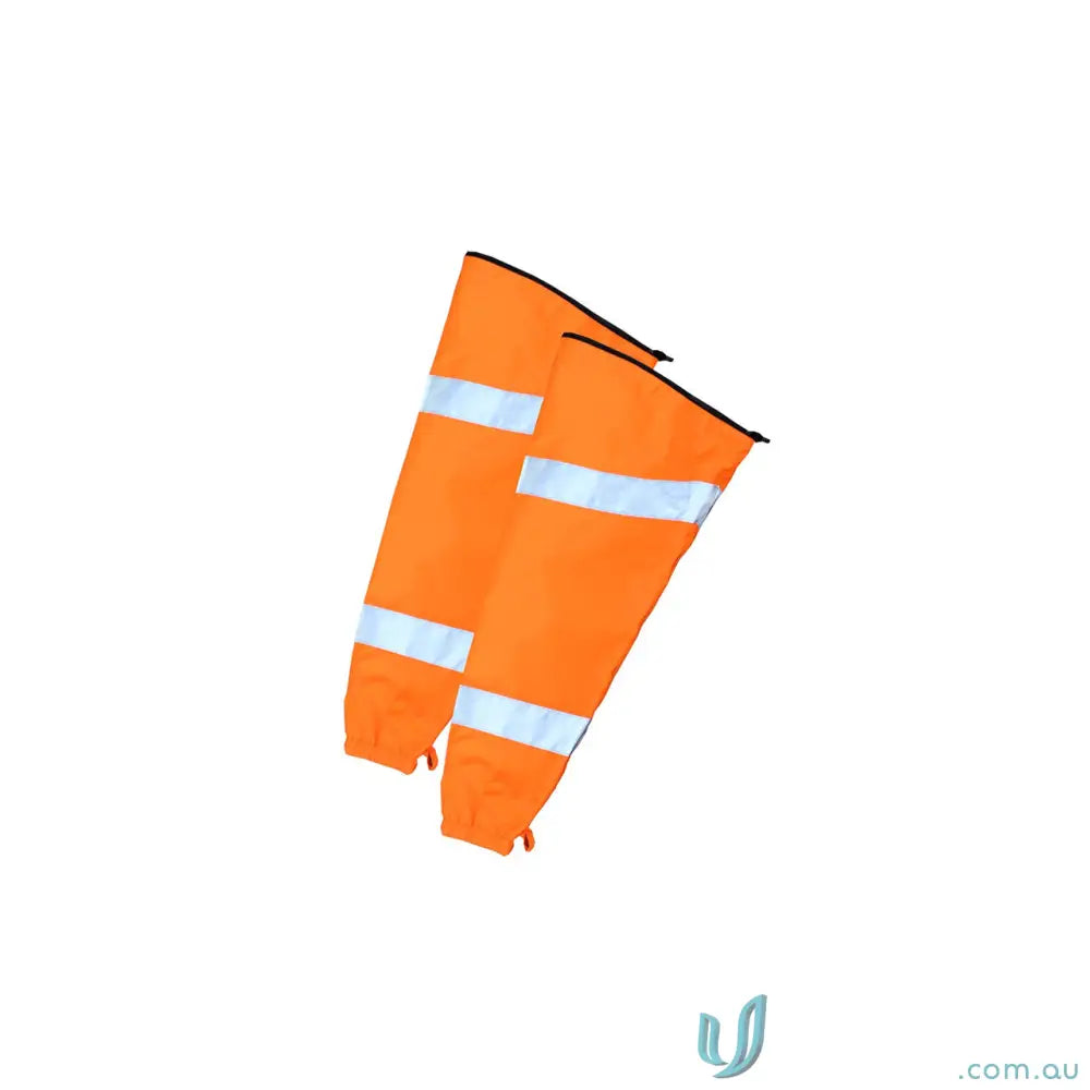 Orange high-visibility reflective arm covers on HiVis 6-in-1 Workwear Jacket with reflective tape