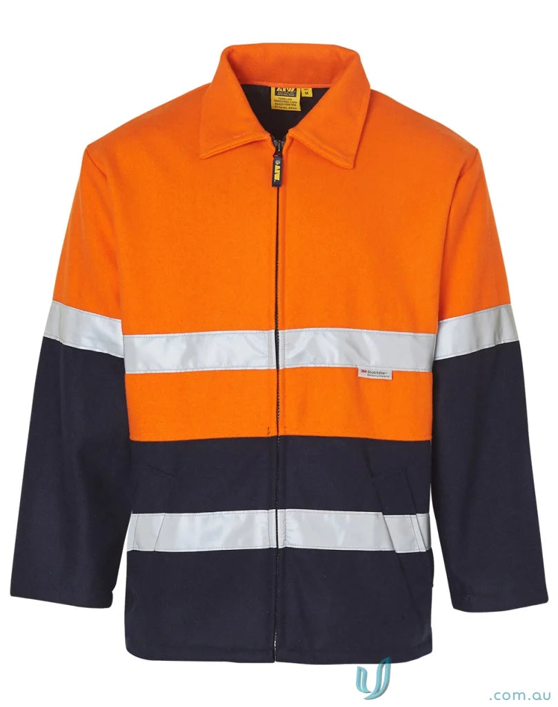Bluey jacket Hi-vis two tone Spirit SW31A showcasing orange and navy blue work gear