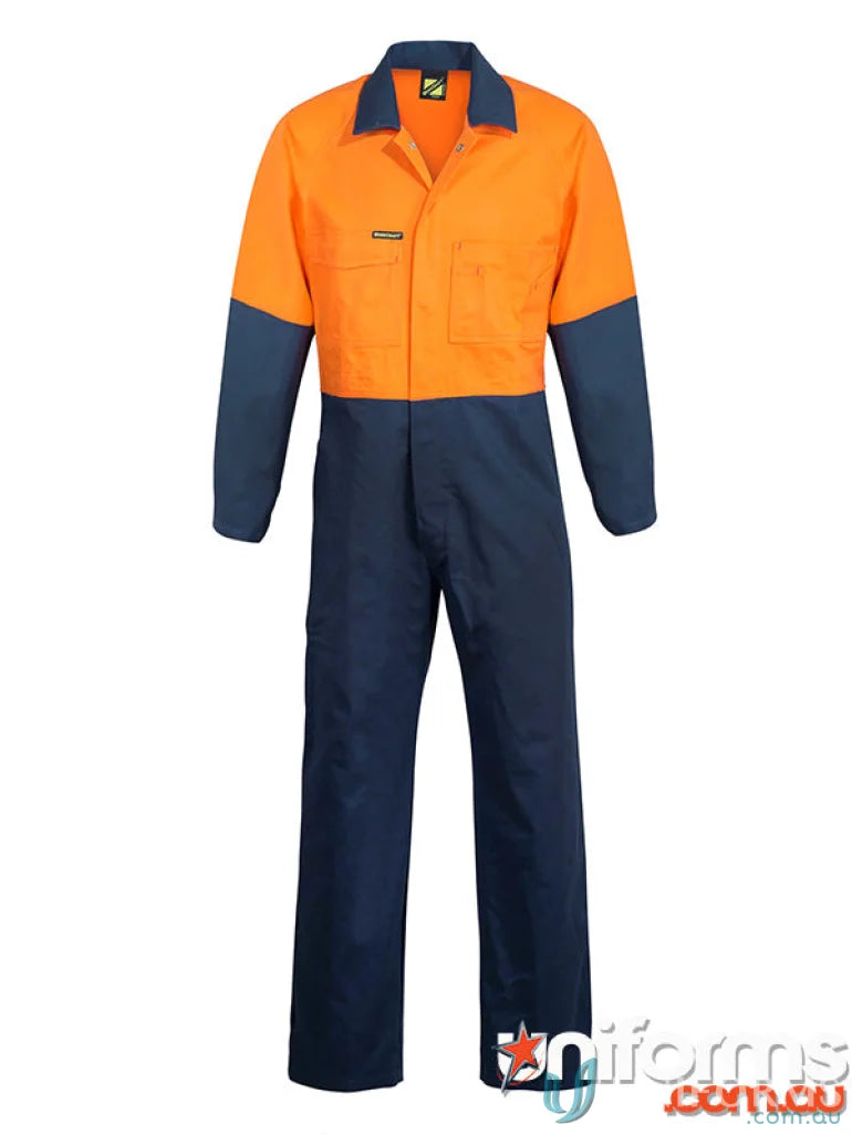 HiVis Coverall with two-tone design, comfy workwear with pocket for jobs and uniforms