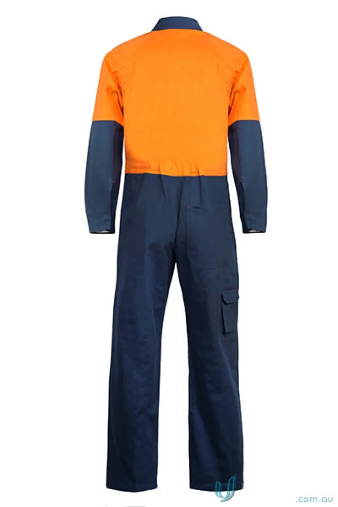Two-tone HiVis Coverall with multiple pockets for workwear and uniforms
