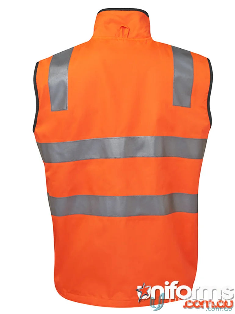 Orange HiVis Reversible Vest with Reflective Stripes for Workwear and Uniforms