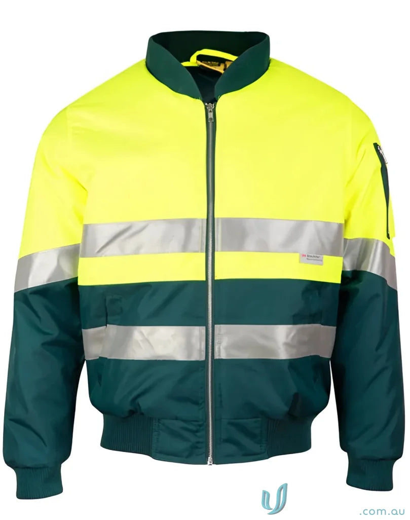 High-visibility bomber jacket with 3M Tapes showcasing sw16a hi-vis and winning spirit
