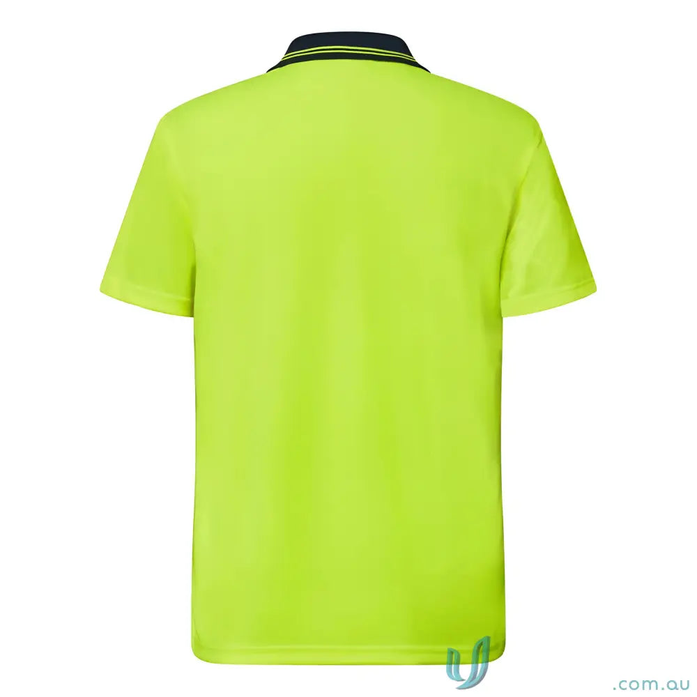 HiVis Food Industry Pocketless Buttonless SS Polo for kitchen staff and food processing teams