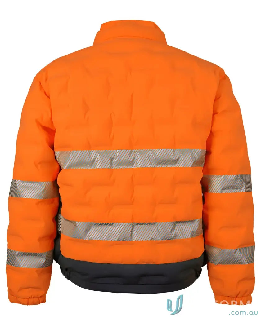 Orange reflective safety jacket from the HiVis Graphene Puffer Jacket collection