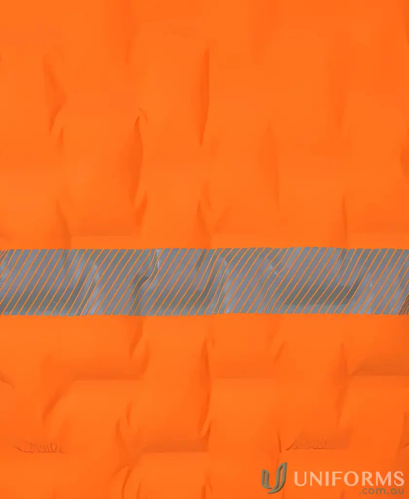 Orange quilted fabric with reflective stripe on HiVis Graphene Puffer Vest for safety