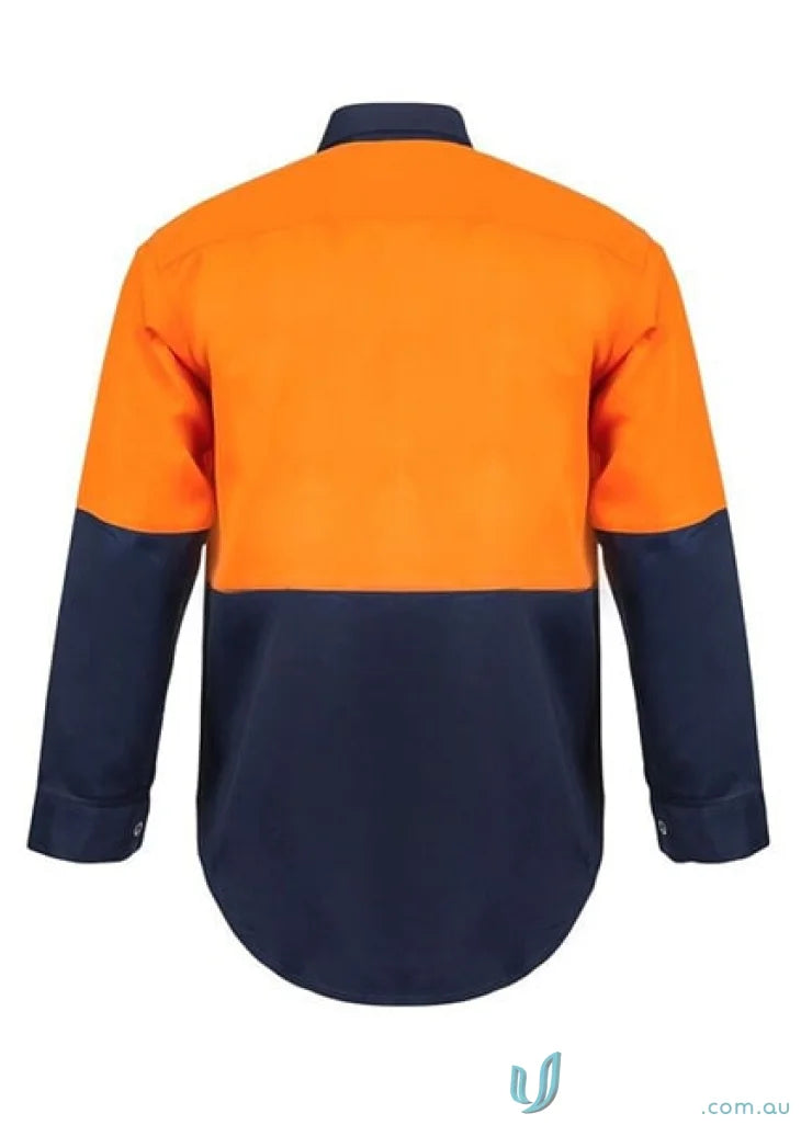 Two-tone work shirt from HiVis LS Shirt With Press Studs, perfect for work uniforms